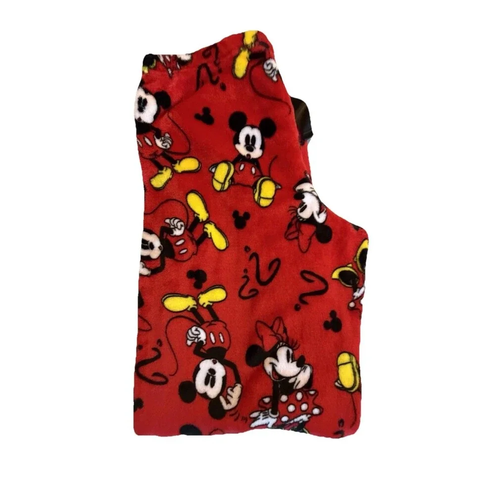 Disney Mickey Mouse Womens Soft Plush Fleece PJ/Lounge Pants Red Black L(12-14) - Picture 4 of 8